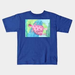 Sea Turtle Underwater Abstract Art Kids T-Shirt